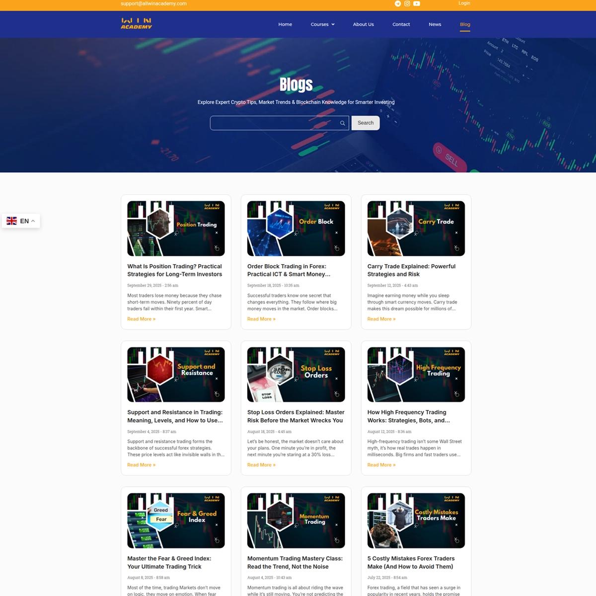 Allwin Academy checkout, powered by WooCommerce and Stripe.