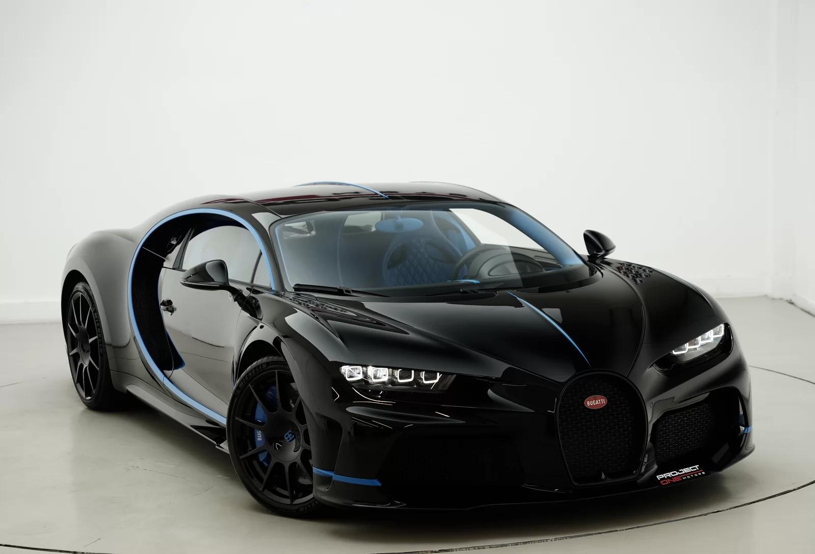 The Bugatti Chiron Super Sport straight out of camera - flat, before the grade.